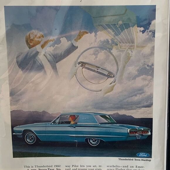 Vintage 1966 Ford Thunderbird Town Hardtop Ad Advertisement - Picture 4 of 5